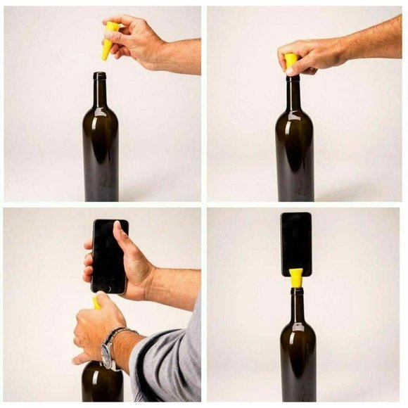 Selfie Cork Universal Bottle Stopper Monopod, Red - Picture 7 of 8